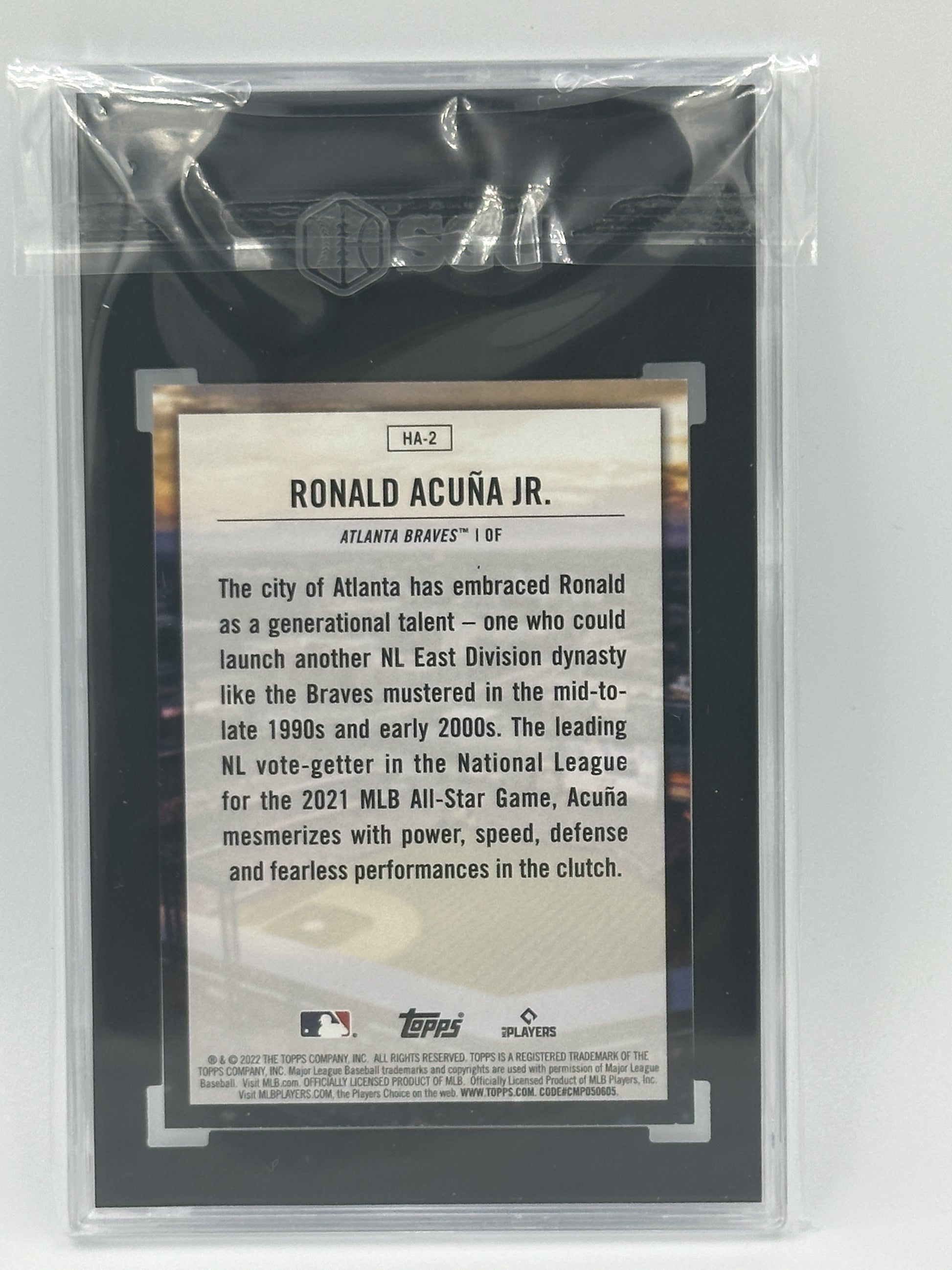 2022 Topps #HA-2 Ronald Acuna Jr Home Field Advantage SGC 10