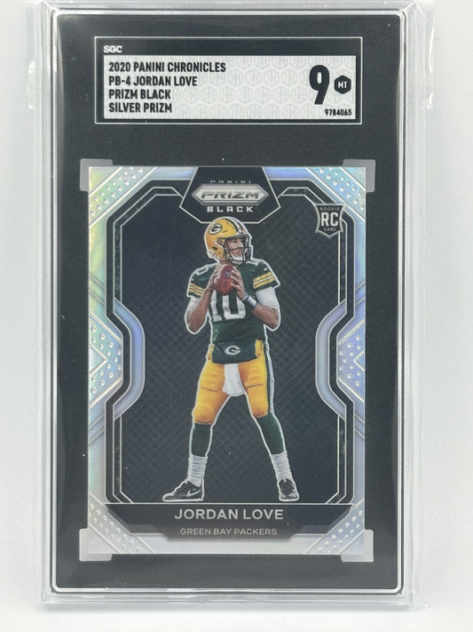 2020 Panini Chronicles #PB-4 Jordan Love Prizm Black Silver SGC 9