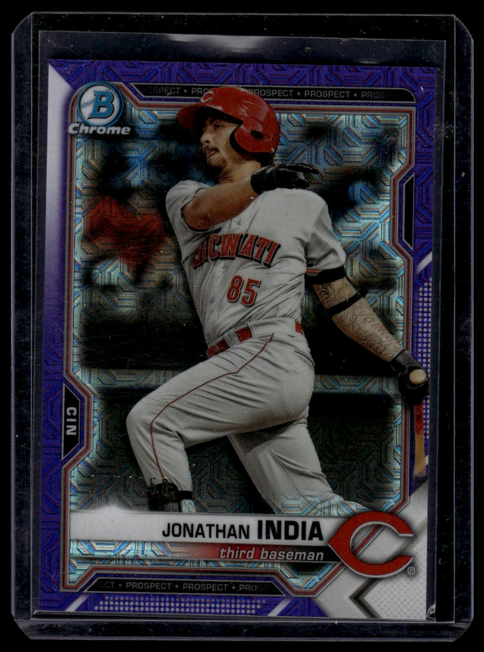 2021 Bowman #BCP-46 Jonathan India Chrome Prospects Mojo Refractor Purple #/250