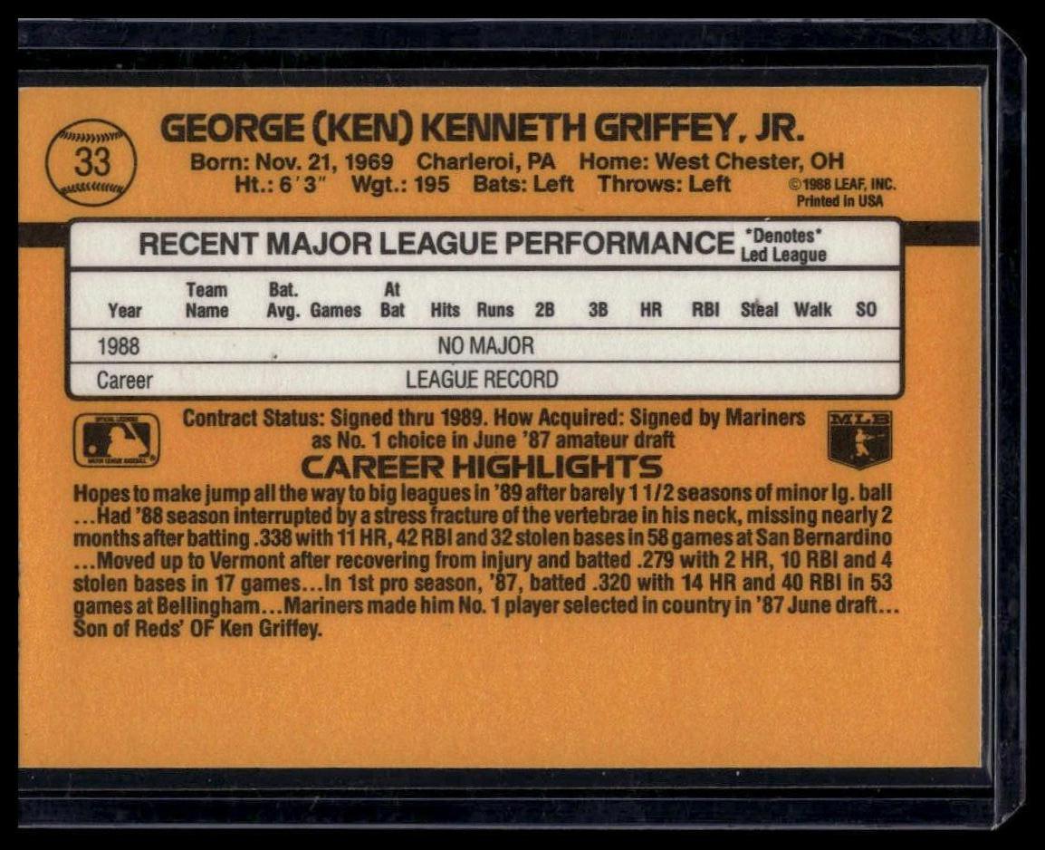 1989 Donruss #33 Ken Griffey Jr.