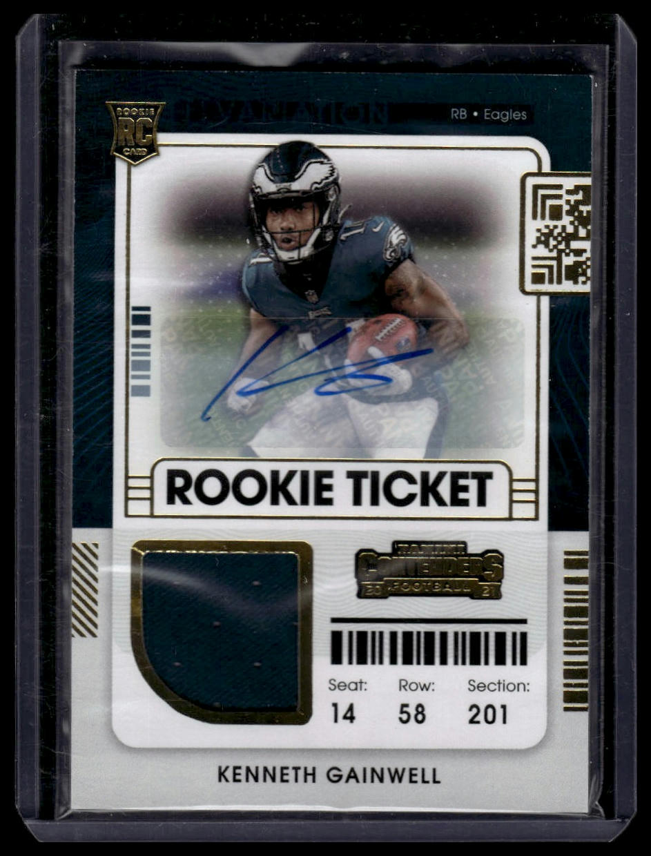 2021 Panini Contenders #RSV-KGA Kenneth Gainwell Rookie Ticket Swatch Autos