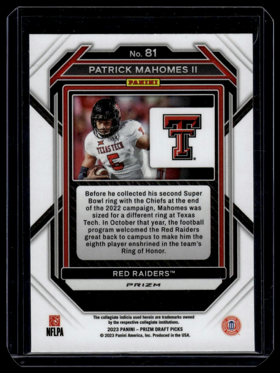 2023 Panini Prizm Draft Picks #81 Patrick Mahomes II Prizms Gold Ice