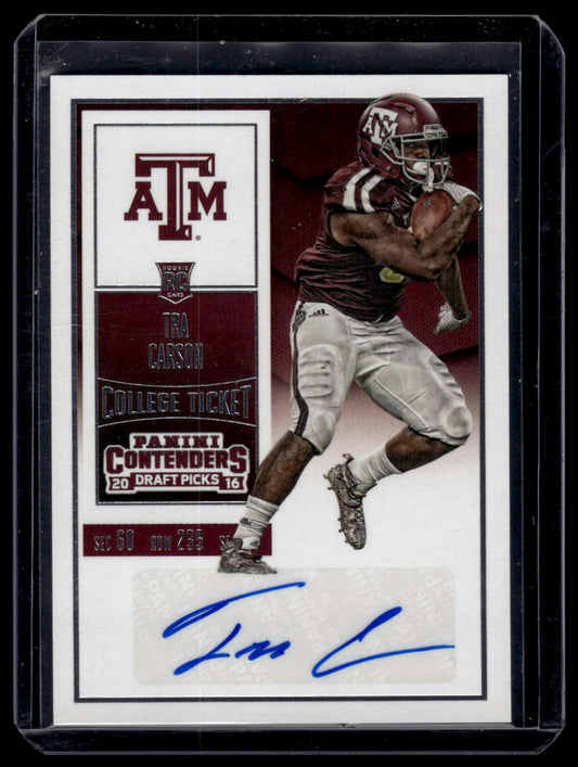 2016 Panini Contenders Draft Picks #194 Tra Carson Auto