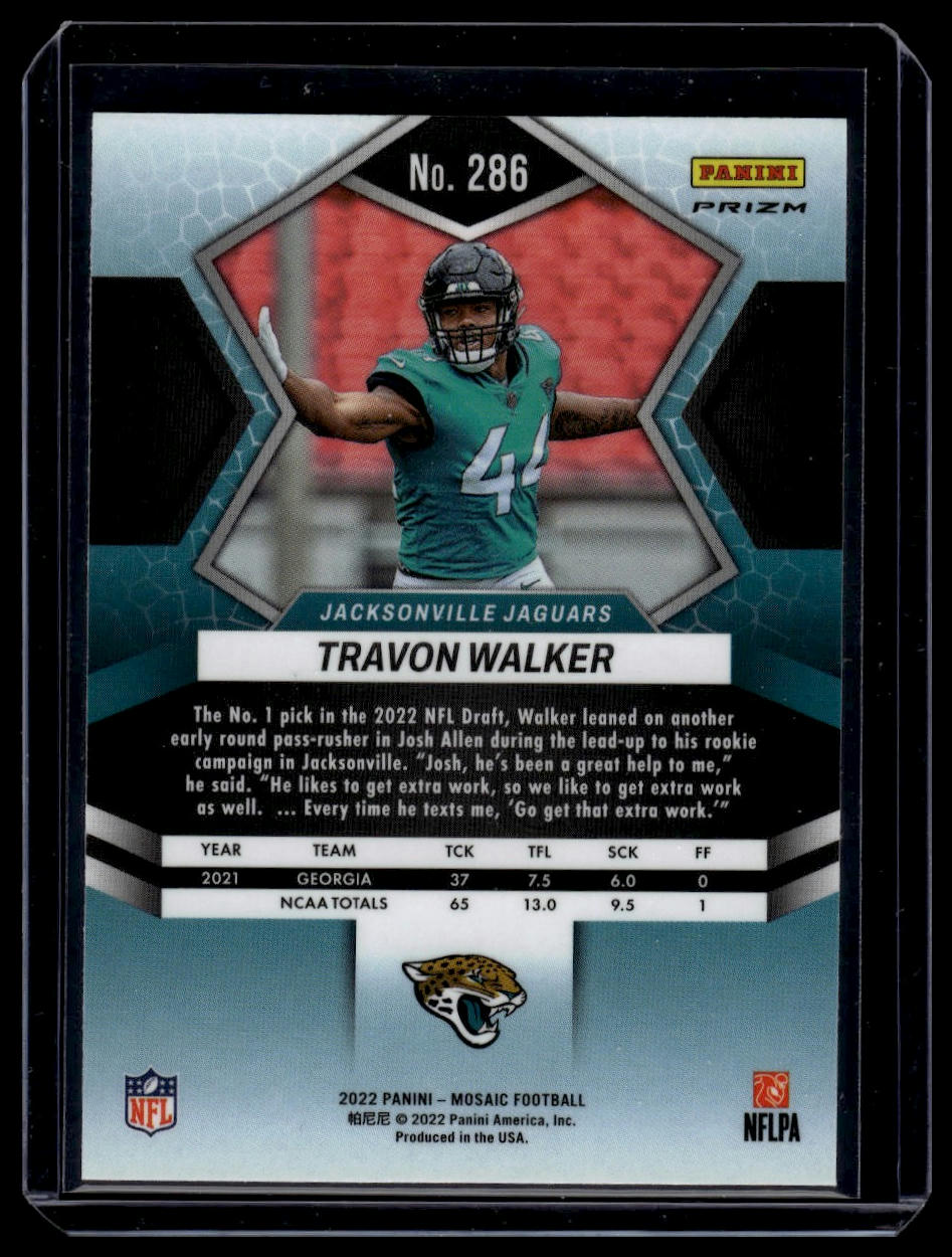 2022 Panini Mosaic #286 Travon Walker Sparkle Red