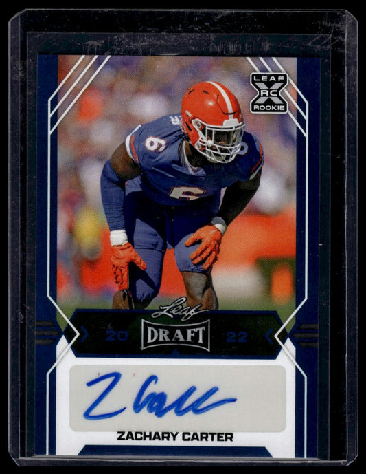 2022 Leaf Draft #BA-ZC1 Zachary Carter Autographs Blue