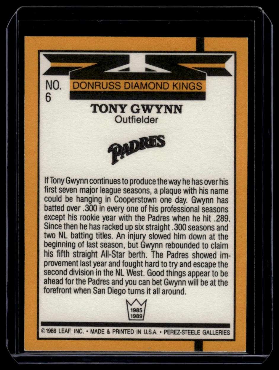 1989 Donruss #6 Tony Gwynn