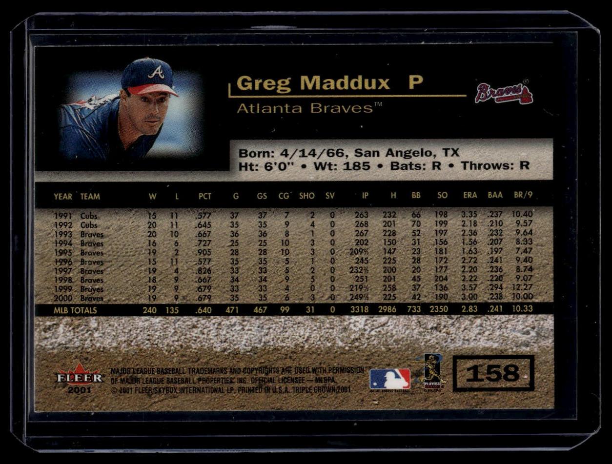 2001 Fleer Triple Crown #158 Greg Maddux