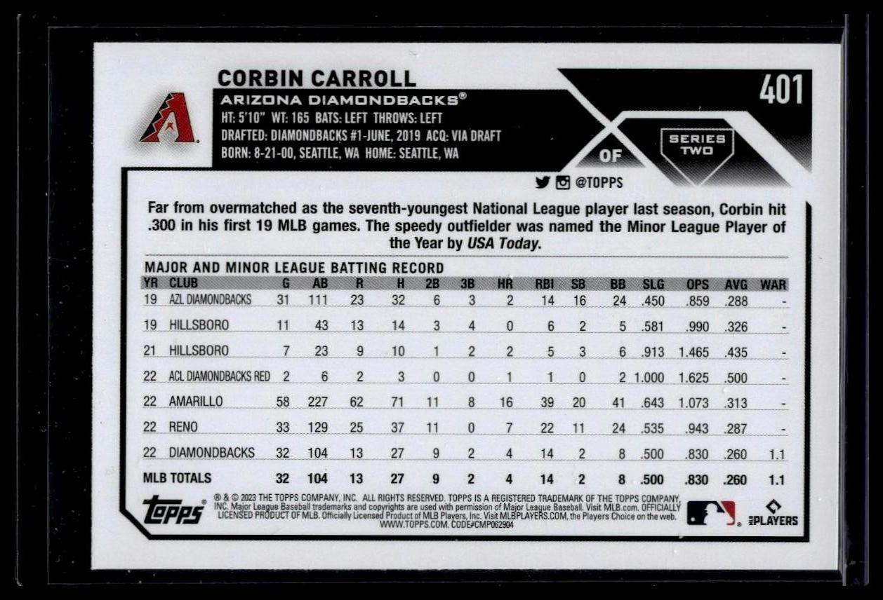 2023 Topps #401 Corbin Carroll