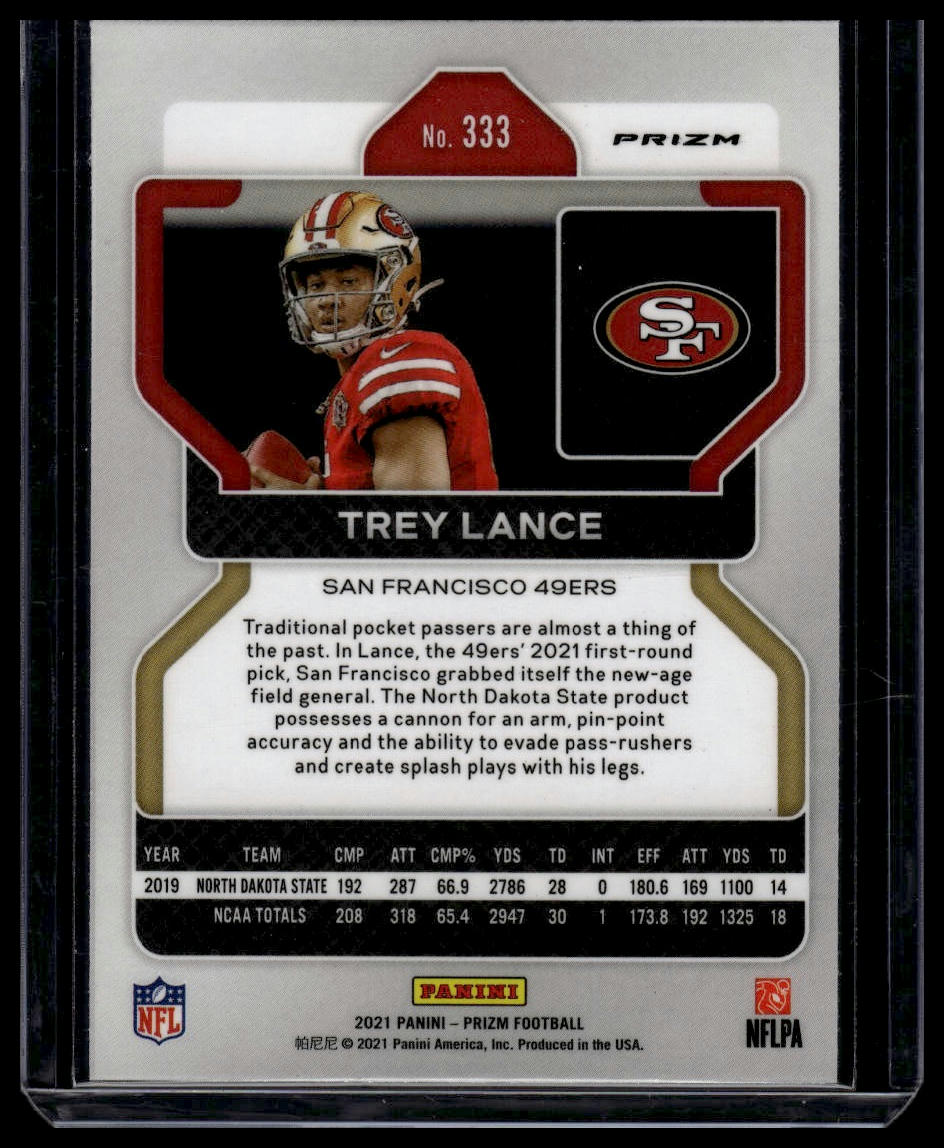 2021 Panini Prizm #333 Trey Lance Red White and Blue