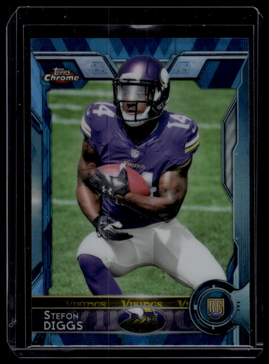 2015 Topps Chrome #148 Stefon Diggs Blue Wave Refractor