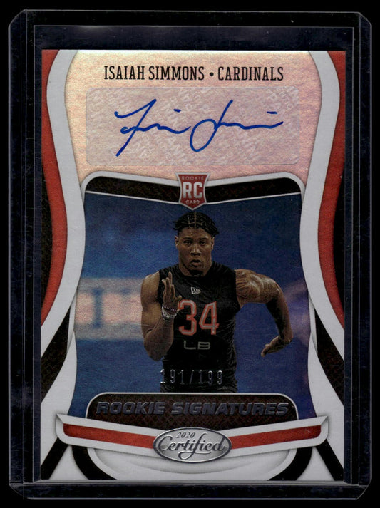 2020 Panini Certified #RS-IS Isaiah Simmons Rookie Signatures #/199