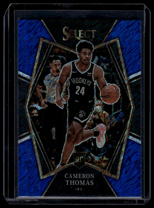 2021-22 Panini Select #126 Cameron Thomas Blue Shimmer Prizms