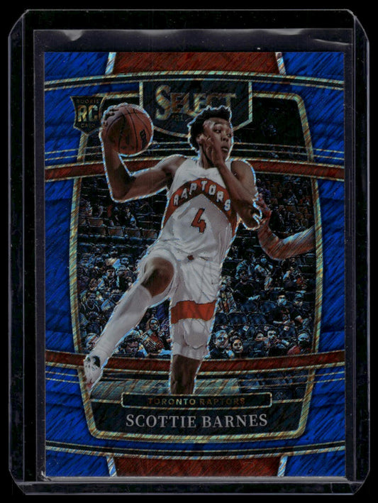 2021-22 Panini Select #74 Scottie Barnes Blue Shimmer Prizms