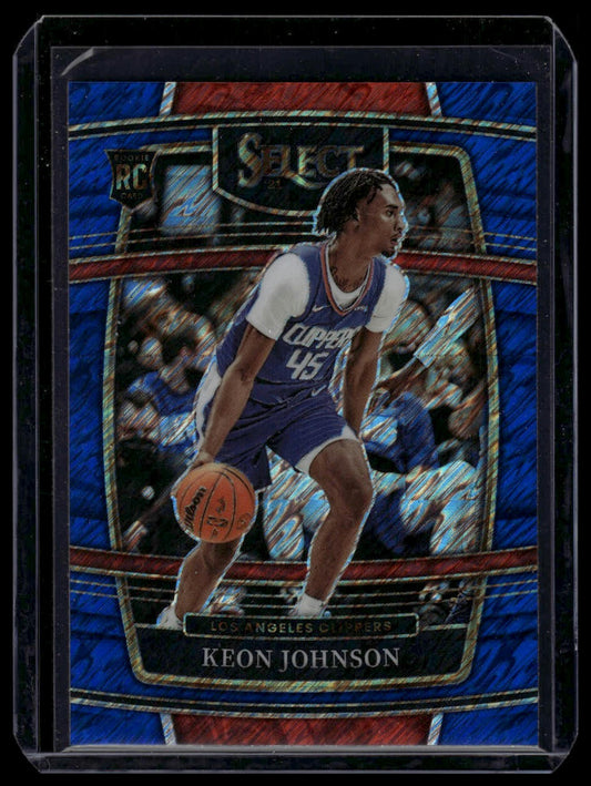 2021-22 Panini Select #40 Keon Johnson Blue Shimmer Prizms