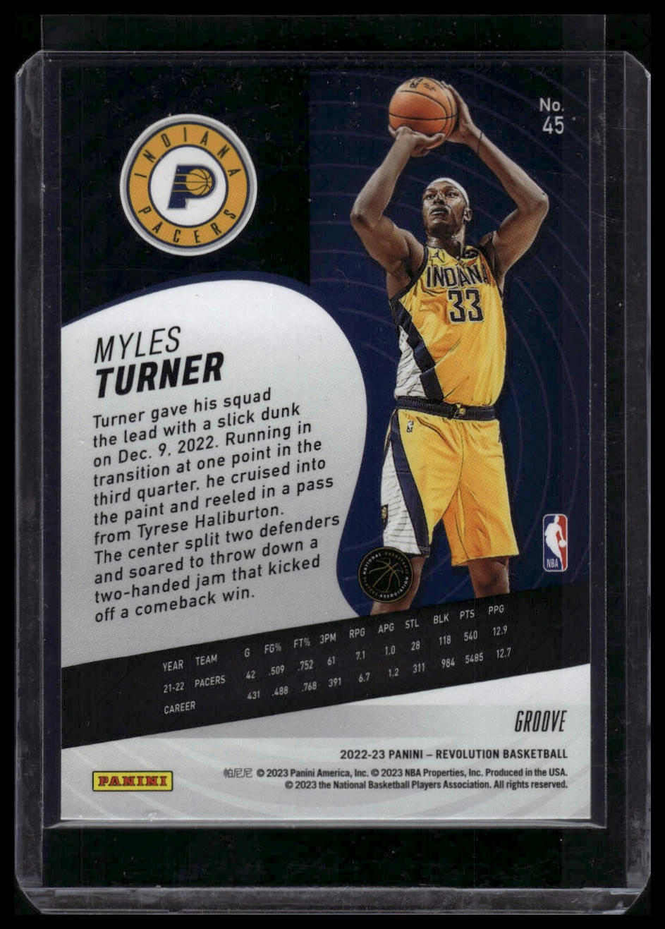 2022-23 Panini Revolution #45 Myles Turner Groove