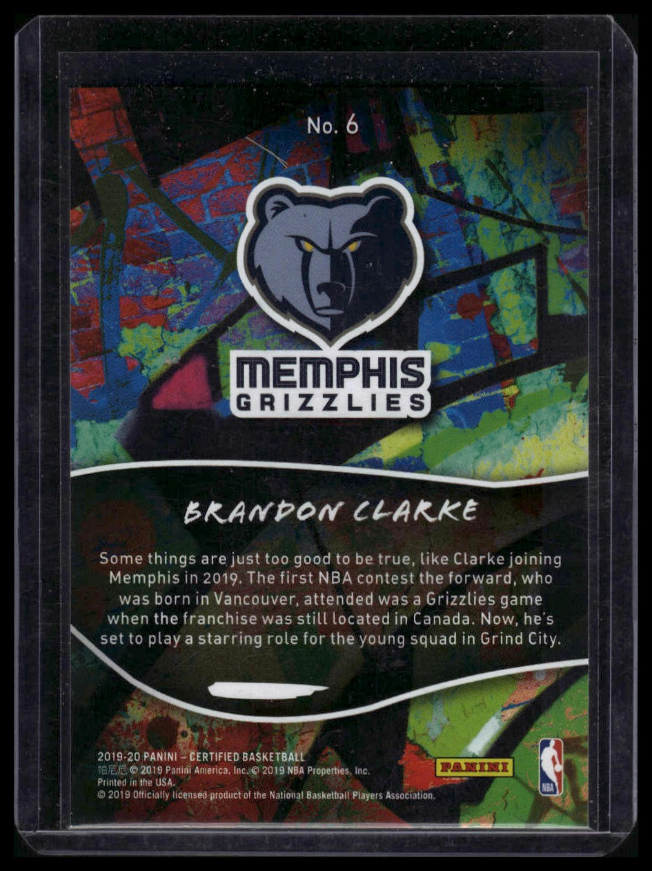 2019-20 Panini Certified #6 Brandon Clarke 2019