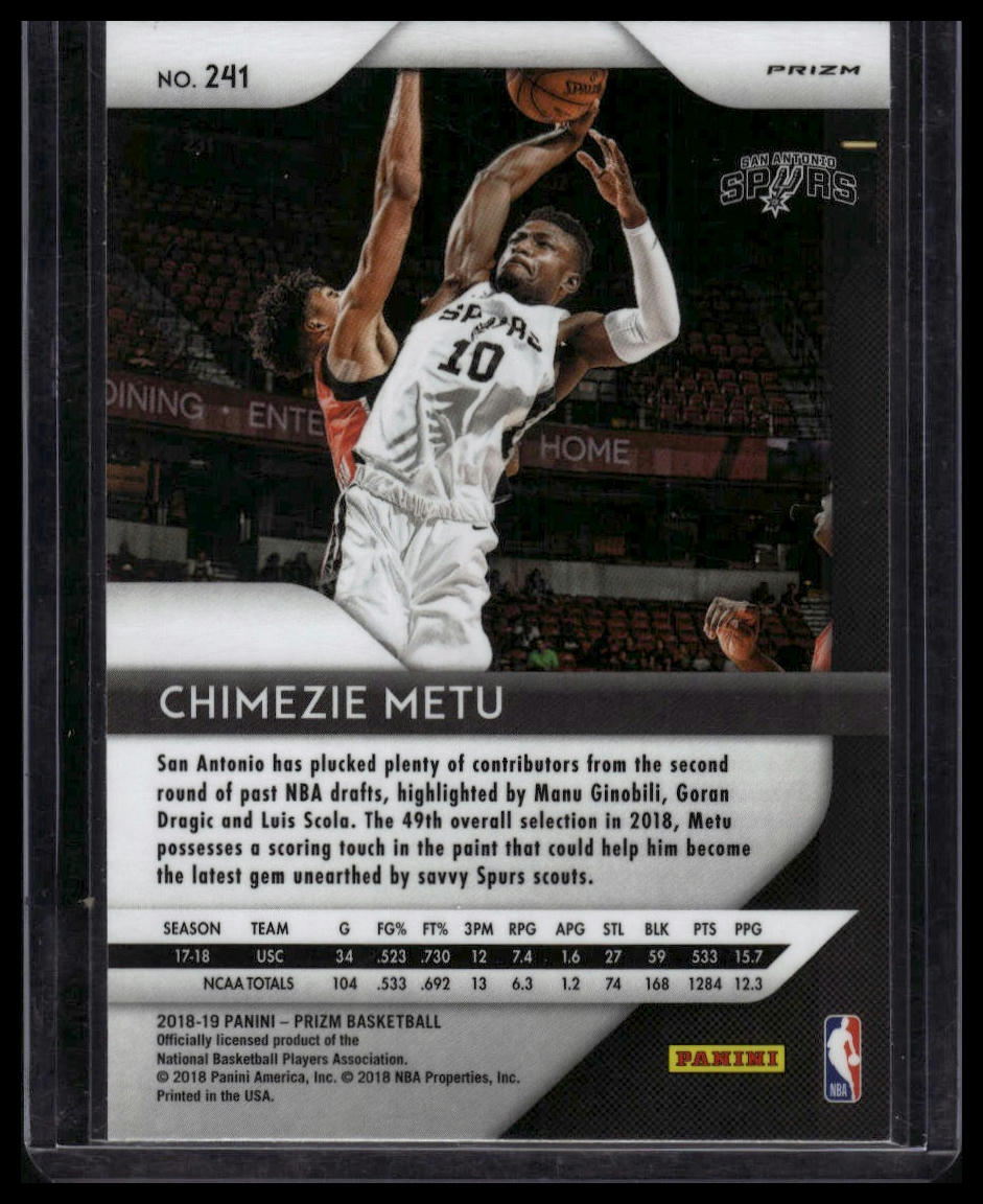 2018-19 Panini Prizm #241 Chimezie Metu Prizms Red White and Blue