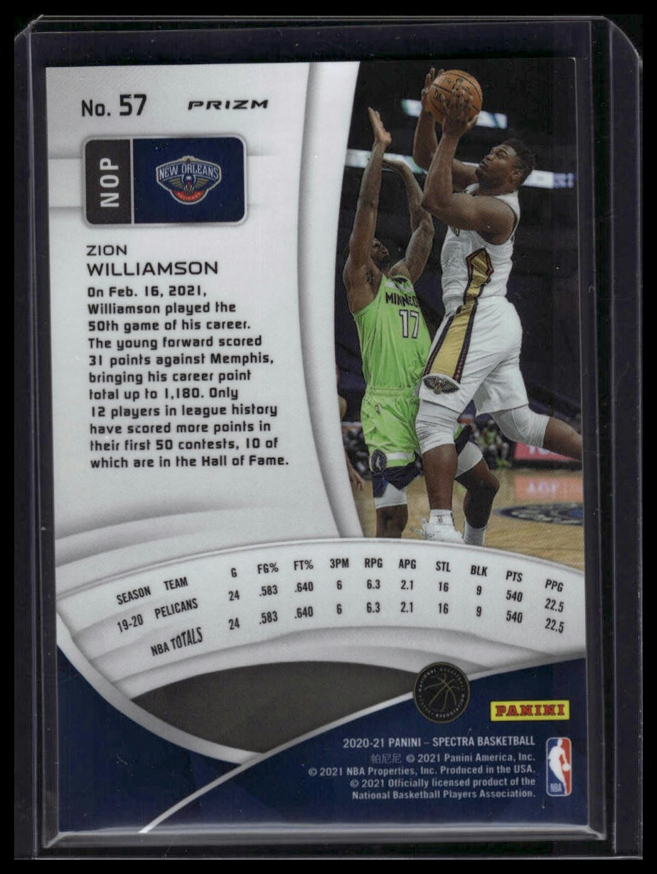 2020-21 Panini Spectra #57 Zion Williamson