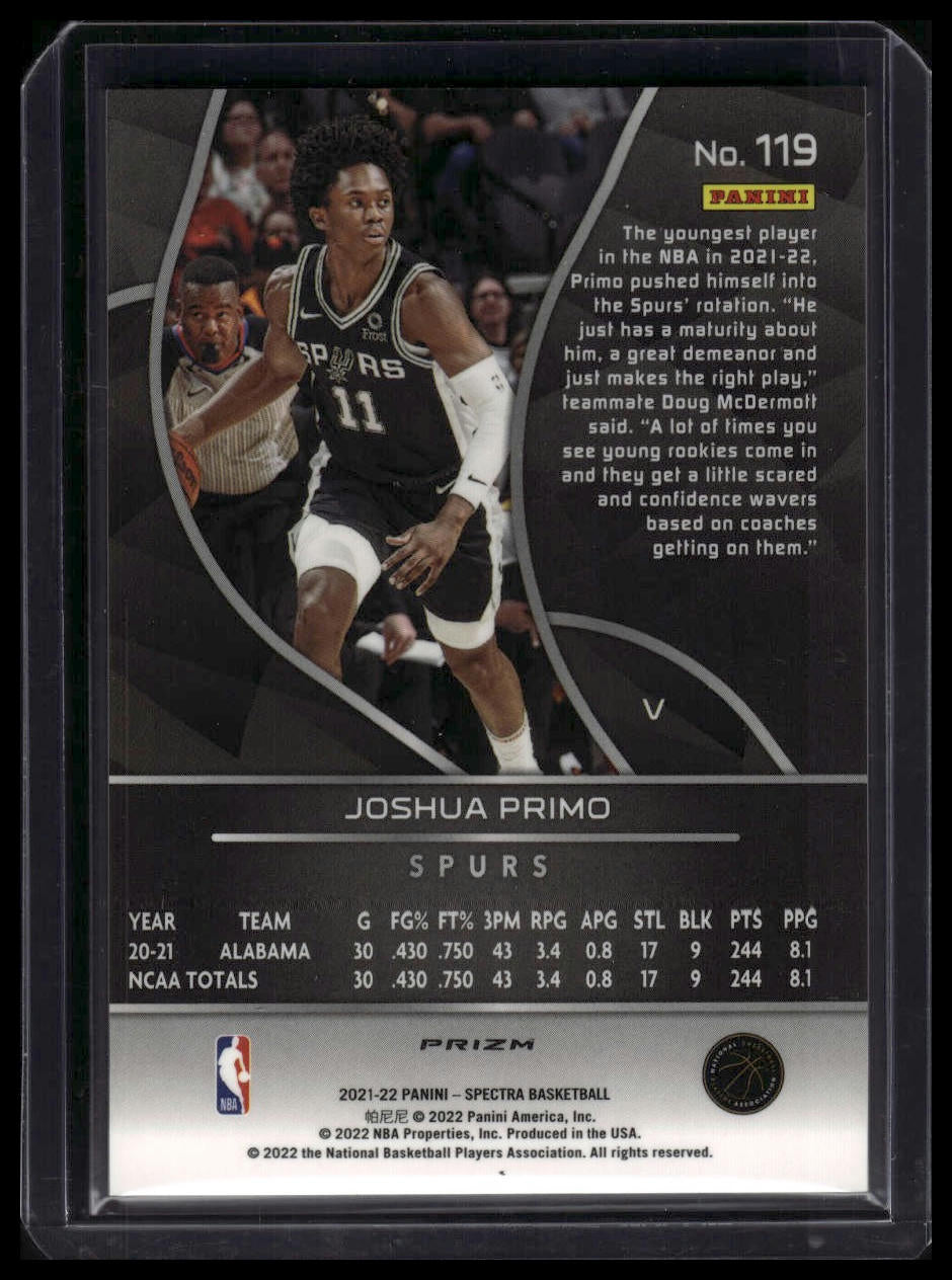 2021-22 Panini Spectra #119 Joshua Primo