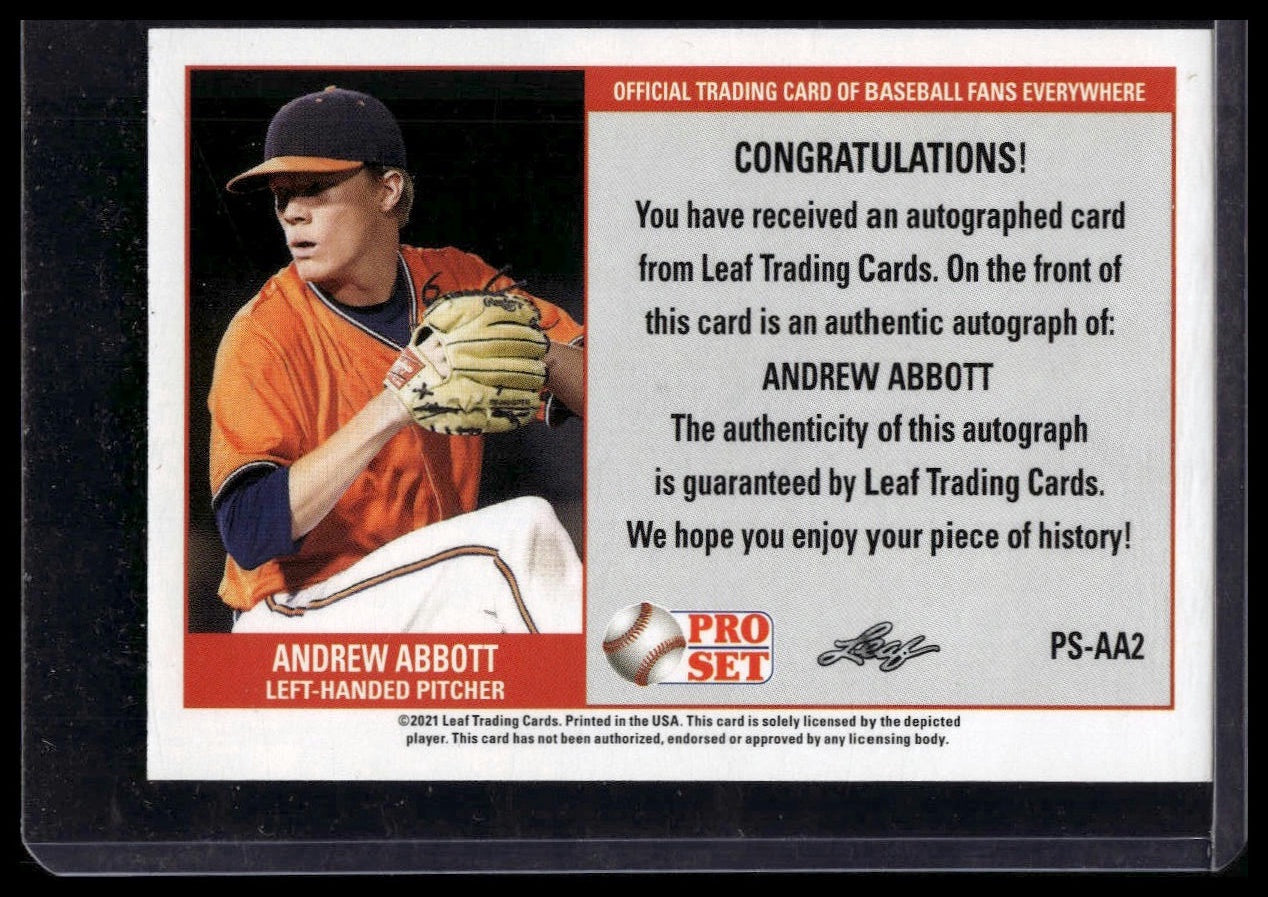 2021 Pro Set #PS-AA2 Andrew Abbott Autographs