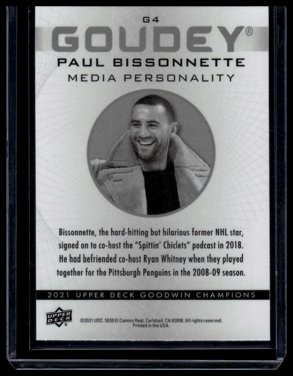 2021 Upper Deck Goodwin Champions #G4 Paul Bissonnette Goudey